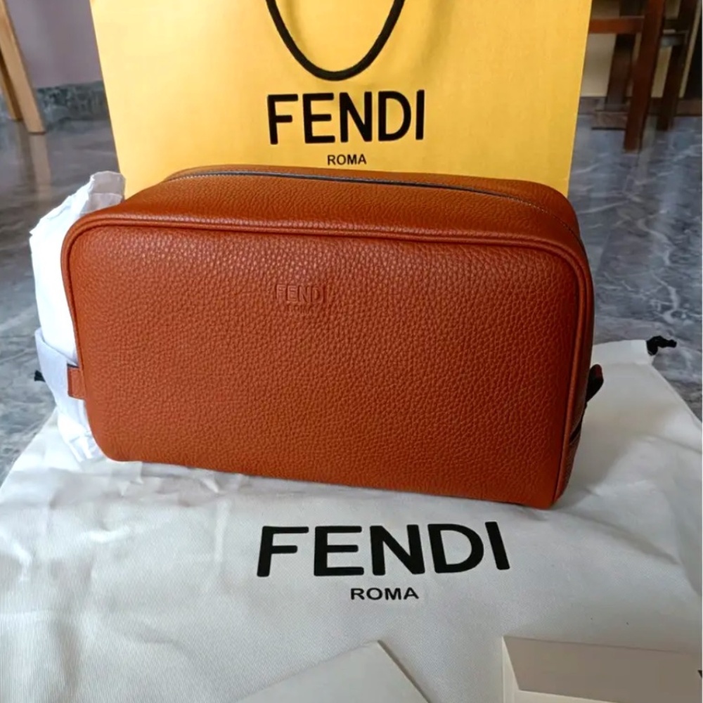 NWT Fendi Leather Cosmetic/Toiletry Case
